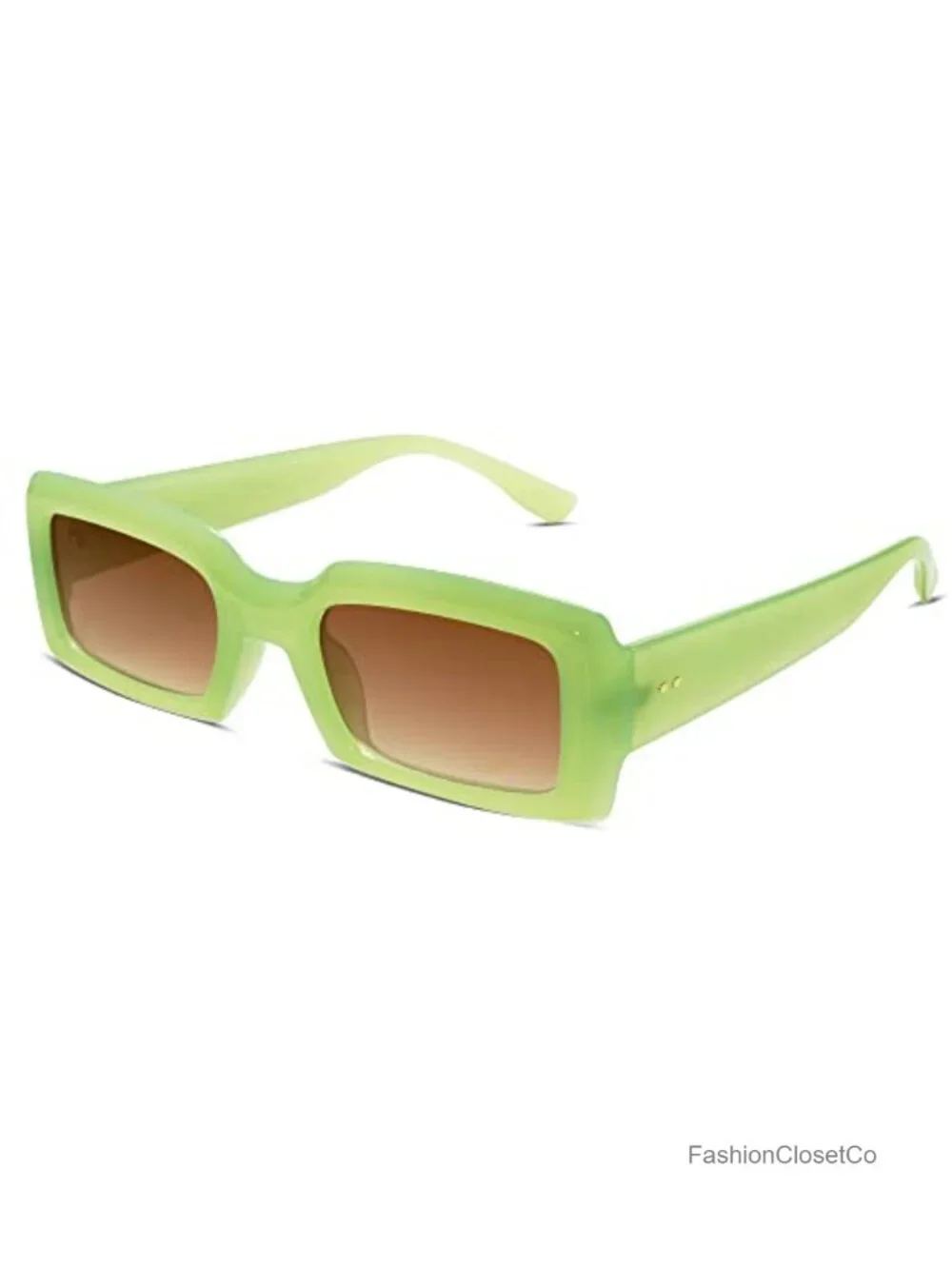 Retro Rectangle Sunglasses for Women Men UV400 Protection Chunky Frame